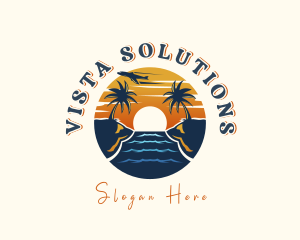 Tropical Beach Getaway logo design