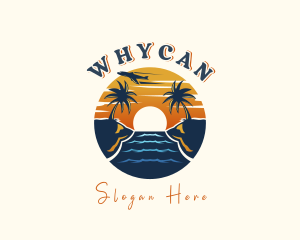Vacation - Tropical Beach Getaway logo design