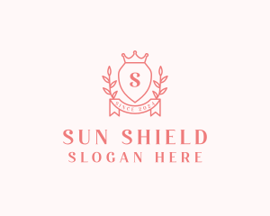 Wreath Crown Shield logo design