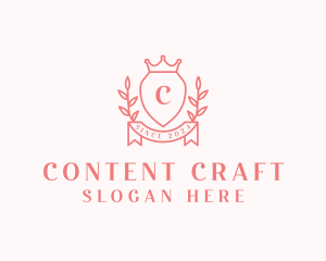 Wreath Crown Shield logo design