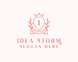 Wreath Crown Shield logo design