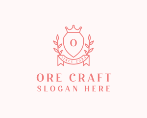 Wreath Crown Shield logo design