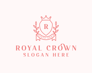 Wreath Crown Shield logo design