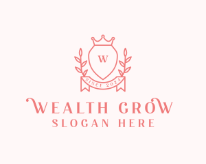 Wreath Crown Shield logo design