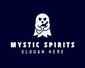 Haunted Liquor Ghost logo design