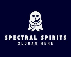 Haunted - Haunted Liquor Ghost logo design