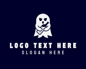 Halloween - Haunted Liquor Ghost logo design