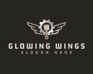 Mechanic Piston Wings logo design