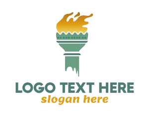 Statue Of Liberty - Liberty Torch Flame logo design