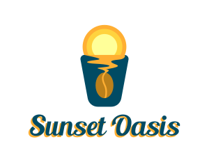 Coffee Bean Sunset  logo design