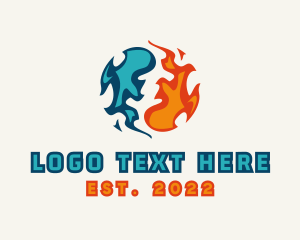 Refrigerator - Water Fire Element logo design