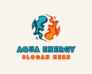 Water Fire Element logo design