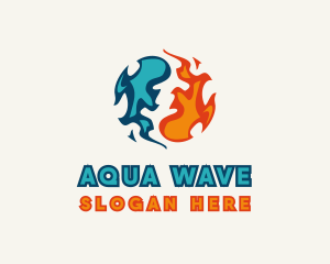 Water Fire Element logo design