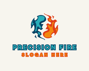 Water Fire Element logo design