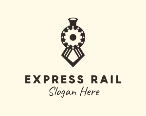 Train Railway Locomotive logo design