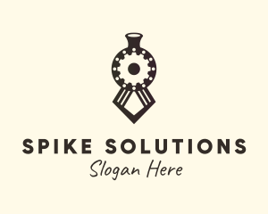 Spike - Train Railway Locomotive logo design