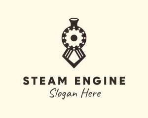 Train Railway Locomotive logo design