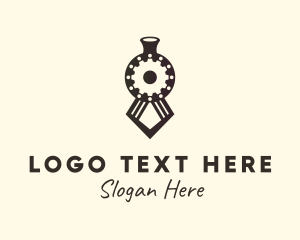 Steam Engine - Train Railway Locomotive logo design