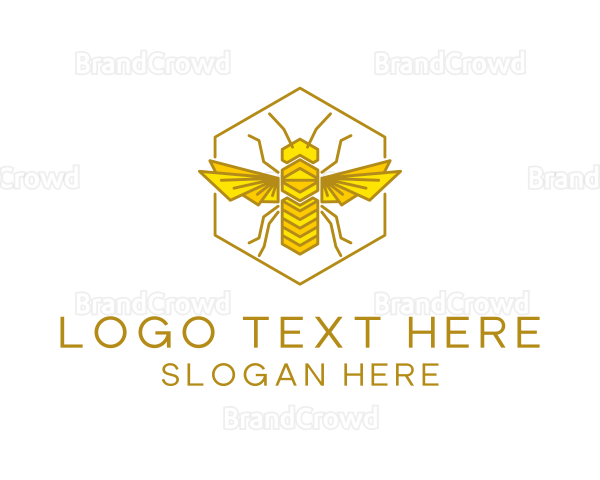 Geometric Bee Wing Logo