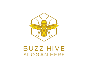 Geometric Bee Wing logo design