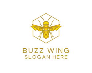 Geometric Bee Wing logo design