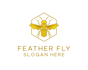 Geometric Bee Wing logo design