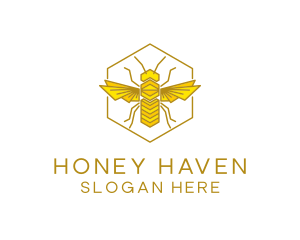 Beekeeping - Geometric Bee Wing logo design