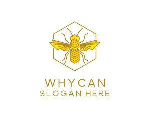 Insect - Geometric Bee Wing logo design