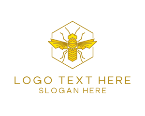 Geometric Bee Wing Logo