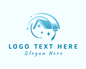 Broom - House Roof Broom logo design