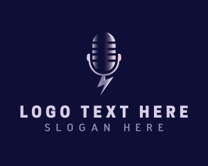 Speech - Media Podcast Mic logo design