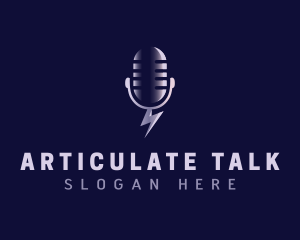 Speech - Media Podcast Mic logo design