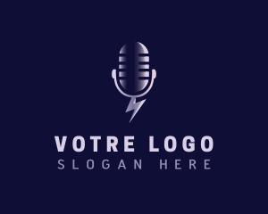 Speech - Media Podcast Mic logo design