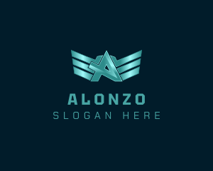 Industrial Wings Letter A logo design