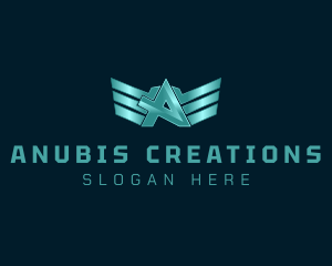 Industrial Wings Letter A logo design