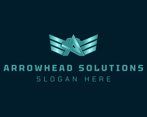 Industrial Wings Letter A logo design