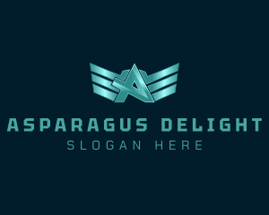 Industrial Wings Letter A logo design