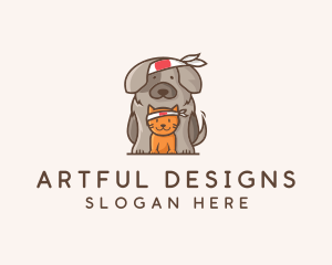 Japanese Samurai Pets logo design