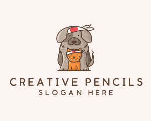 Japanese Samurai Pets logo design