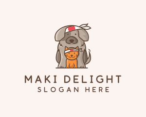 Japanese Samurai Pets logo design