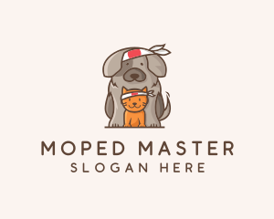 Japanese Samurai Pets logo design