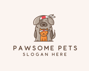 Japanese Samurai Pets logo design