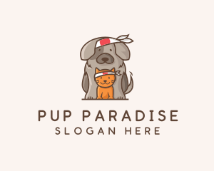 Japanese Samurai Pets logo design