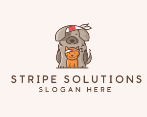 Japanese Samurai Pets logo design