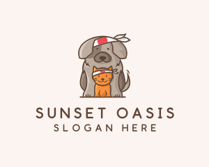 Japanese Samurai Pets logo design