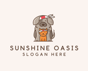 Japanese Samurai Pets logo design