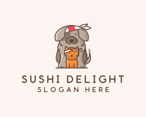 Japanese Samurai Pets logo design