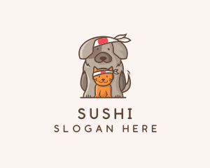 Japanese Samurai Pets logo design