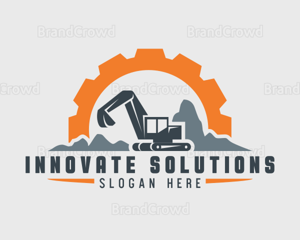 Construction Excavator Digger Logo