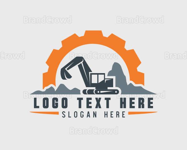 Construction Excavator Digger Logo